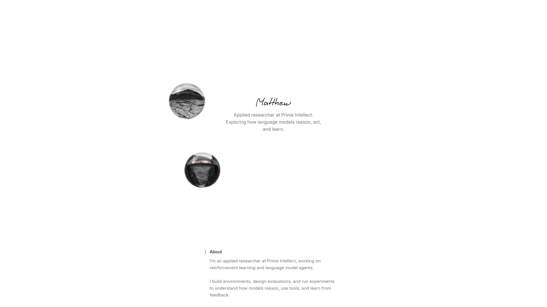 Screenshot of the live Glass Portfolio website reference